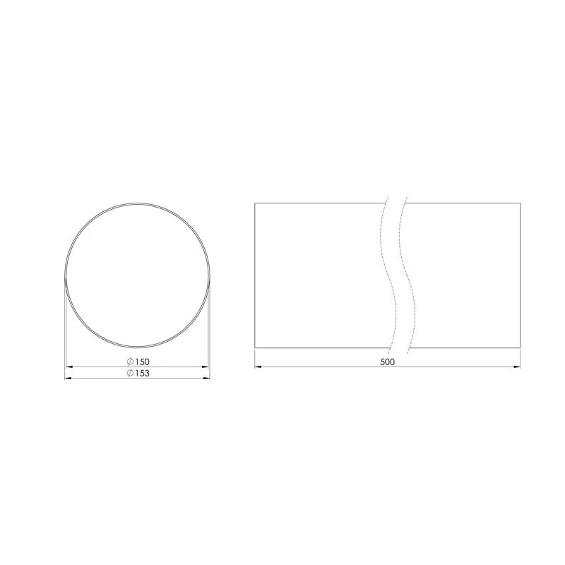 Ventilācijas kanāls EUROPLAST D150, 0.5m