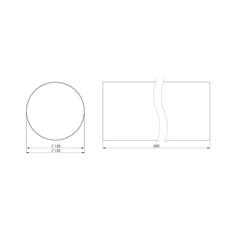 Ventilācijas kanāls EUROPLAST D150, 0.5m