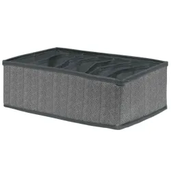 Uzglabāšanas kaste 32x16x11cm, 7 iedalījumi, pelēka