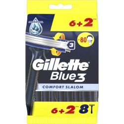 GILLETTE Blue 3 Comfort Slalom vienreizlietojami skuvekļi 8gab