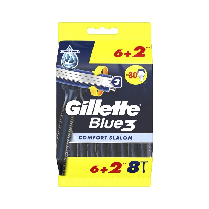 GILLETTE Blue 3 Comfort Slalom vienreizlietojami skuvekļi 8gab