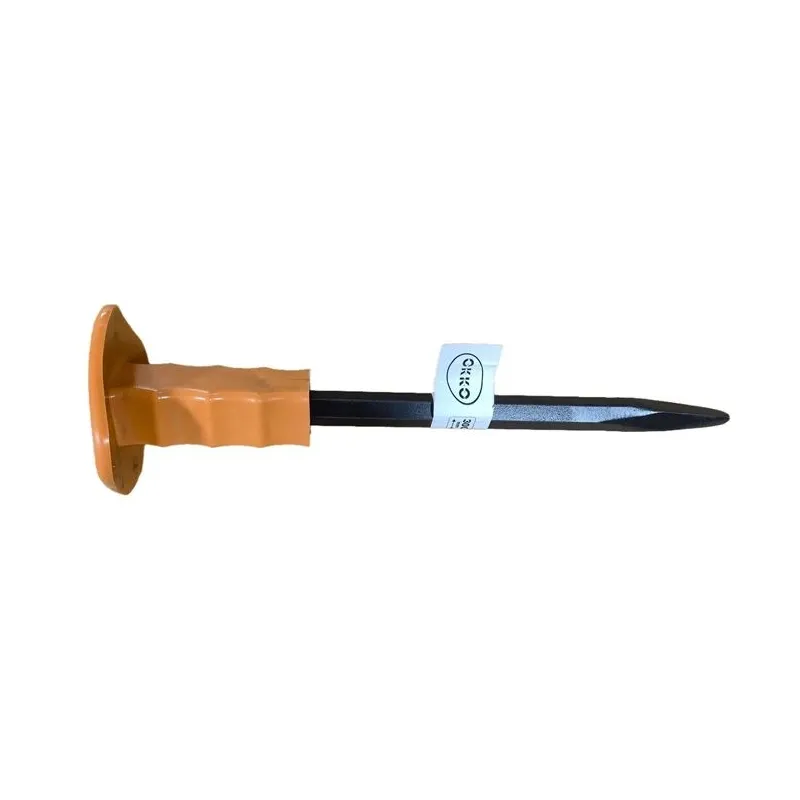 Concrete chisel with protective rubber o