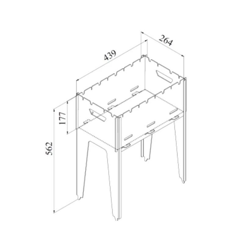 Grillahi Flammifera, 27 x 45 x 56 cm