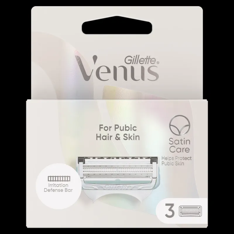 Gillette Venus Satin Care Skutimosi Peiliukai Gaktoms Plaukams, Moterims, 3 vnt