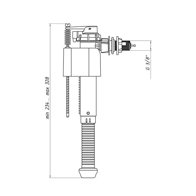 Wc side fill valve.plast fitt 3-8 wc5030
