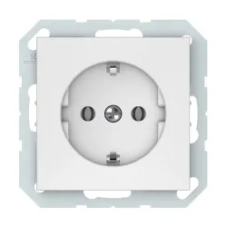Розетка Vilma QR1000 RP16-002-02, c заземлением, матовый белый цв.