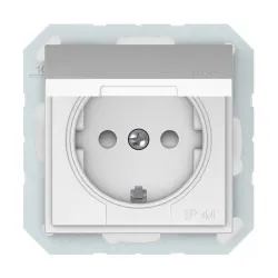 Kištukinis lizdas Vilma QR1000 RP16-003-22, su įžeminimu, IP44, matinė balta sp.
