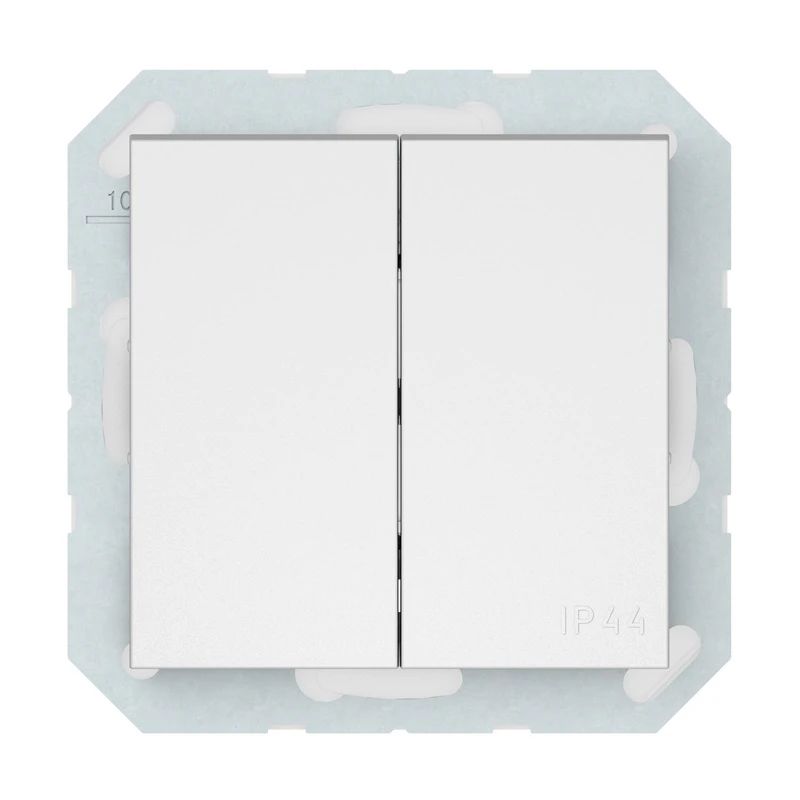 Slēdzis VILMA QR1000. 2 taustiņi, matēts balts