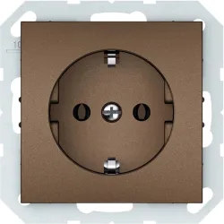 Розетка Vilma QR1000 RP16-002-02, c заземлением, mocha цв.