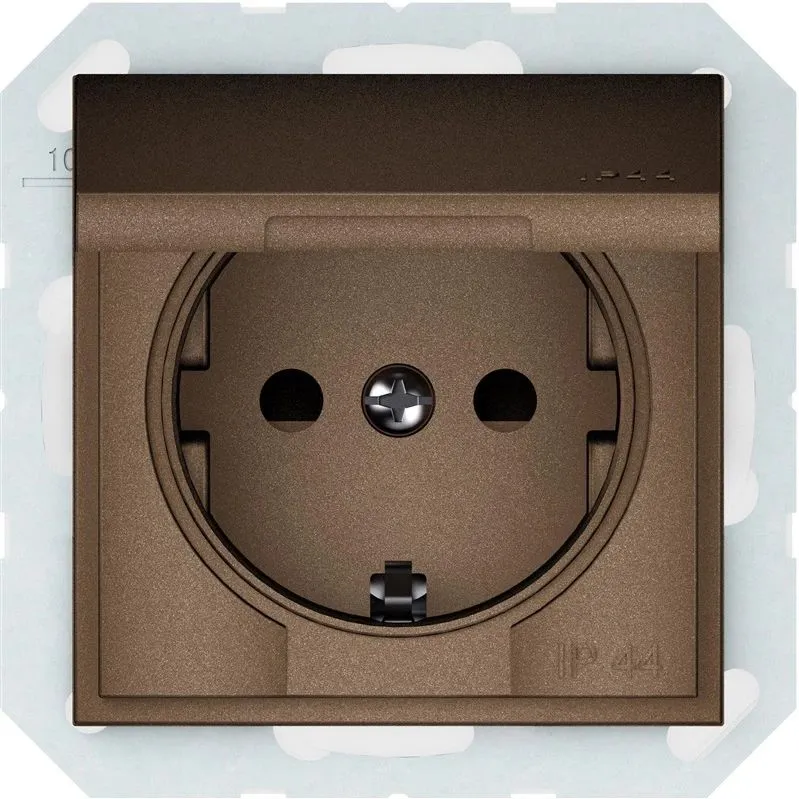 Kištukinis lizdas Vilma QR1000 RP16-00322, su įžeminimu, IP44, mocha sp.