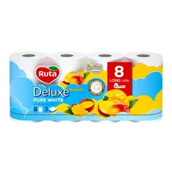 Туалетная бумага Rūta DELUXE MANGO KVAPO 8 RUL, 3 сл, 8 шт.