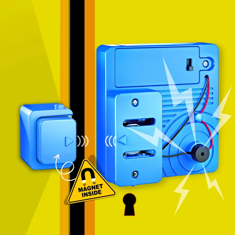 Magnētiskā rotaļlieta 4M KidzLabs Magnetic Intruder Alarm, zila