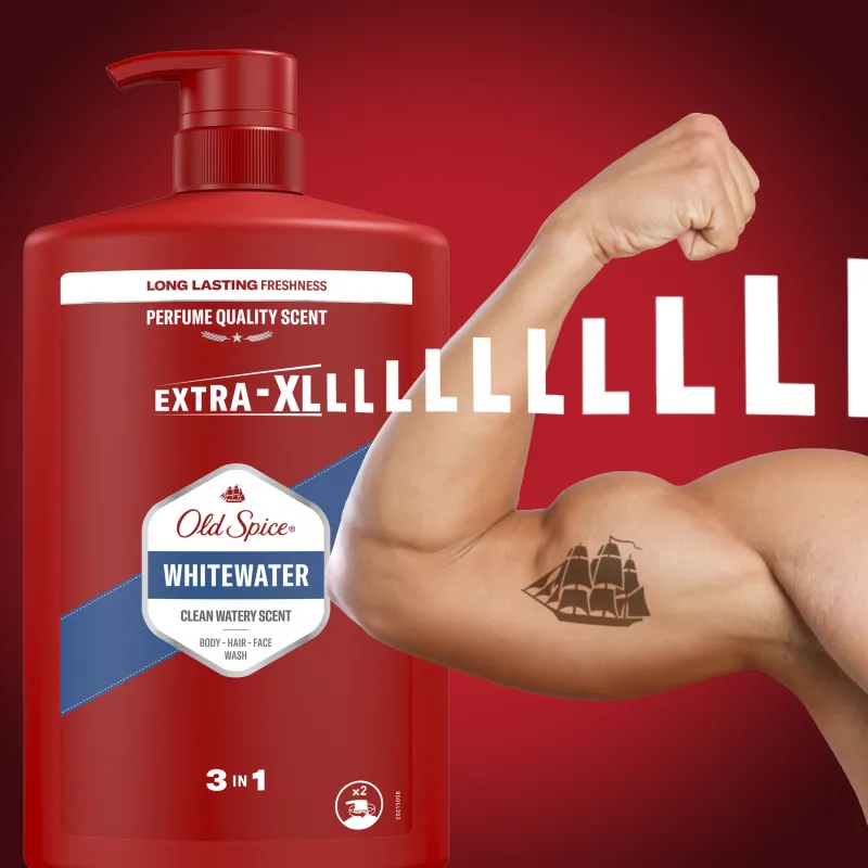 Old Spice Whitewater Men's Shower Gel And Shampoo, 1000 ml