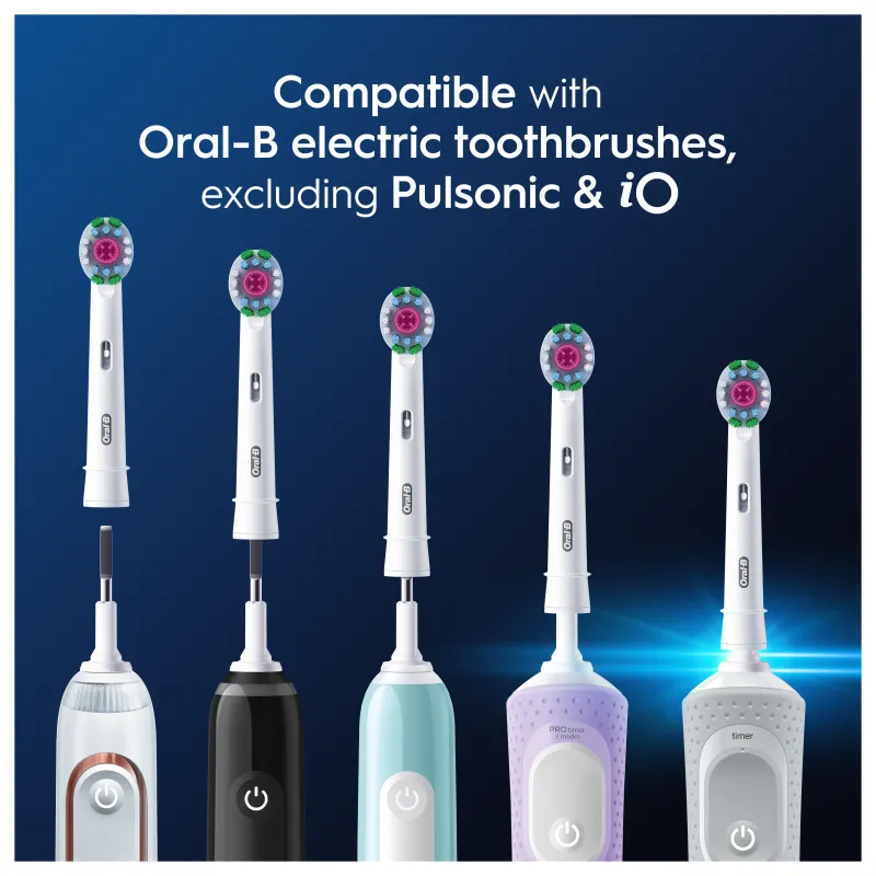 Oral-B EB18-4 3D White Pro Zobu Birstes Uzgaļi, 4 Gab