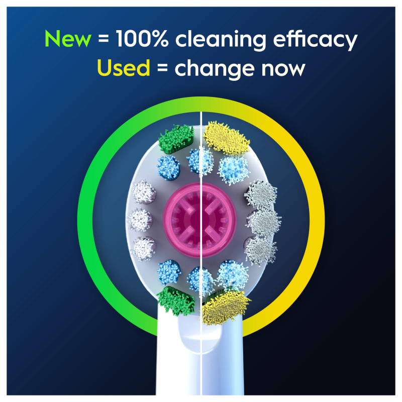 Oral-B EB18-4 3D White Pro Zobu Birstes Uzgaļi, 4 Gab