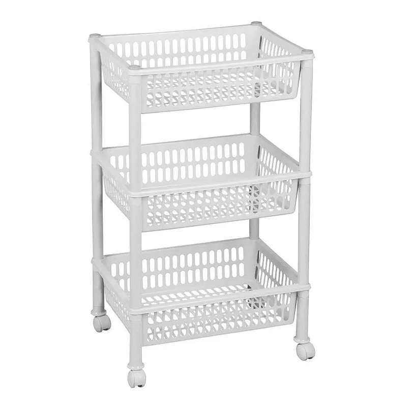 Plaukts ar riteņiem. 294 mm x 685 mm x 29 mm. balts