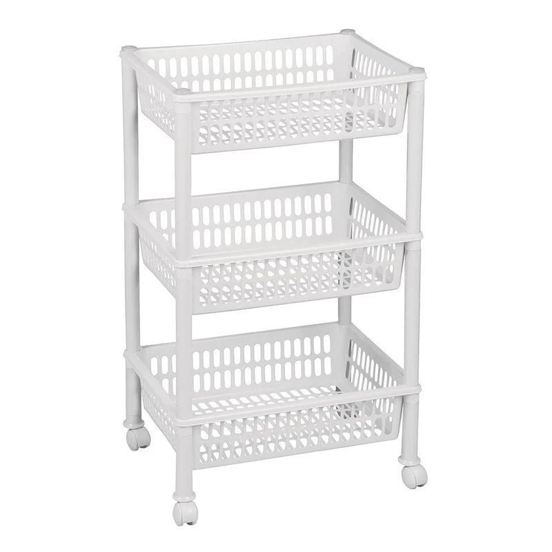 Plaukts ar riteņiem. 294 mm x 685 mm x 29 mm. balts