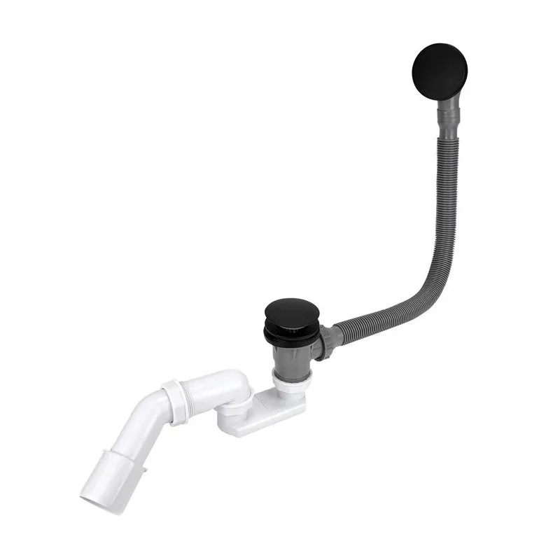 Bath siphon click-clac top black matt