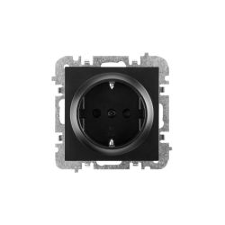 Kontaktligzda Elektroplast Vestra. Iezemēta rozete. melna