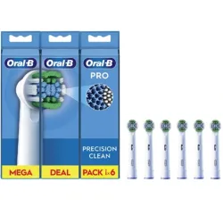 Oral-B EB20-6 Precision Clean Pro Zobu Birstes Uzgaļi, 6 Gab