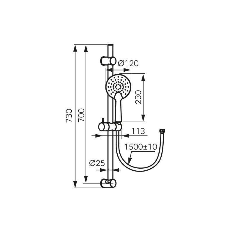 Dušas komplekts Ferro. hroma