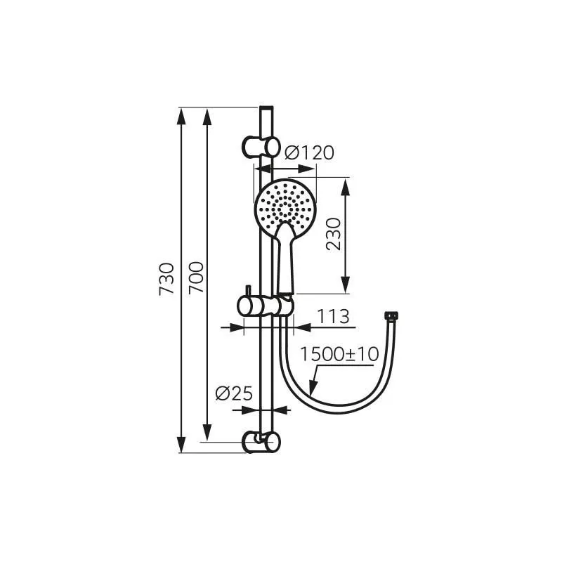 Dušas komplekts Ferro Phila N375, hroma