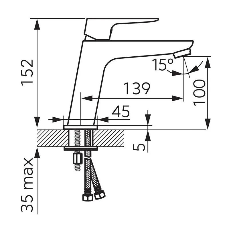 Izlietņu jaucējkrāns Ferro BLP2EAGM, grafīta