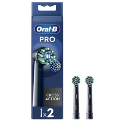 Elektrinio dantų šepetėlio galvutė Oral-B EB50-2 Cross Action Pro Black, juoda sp., 2 vnt.