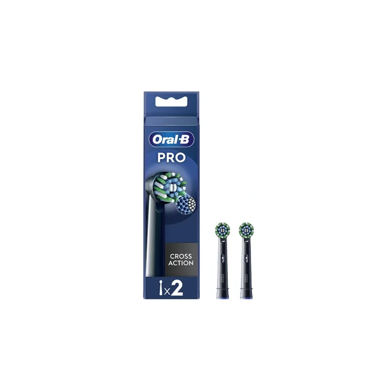 Elektrinio dantų šepetėlio galvutė Oral-B EB50-2 Cross Action Pro Black, juoda sp., 2 vnt.
