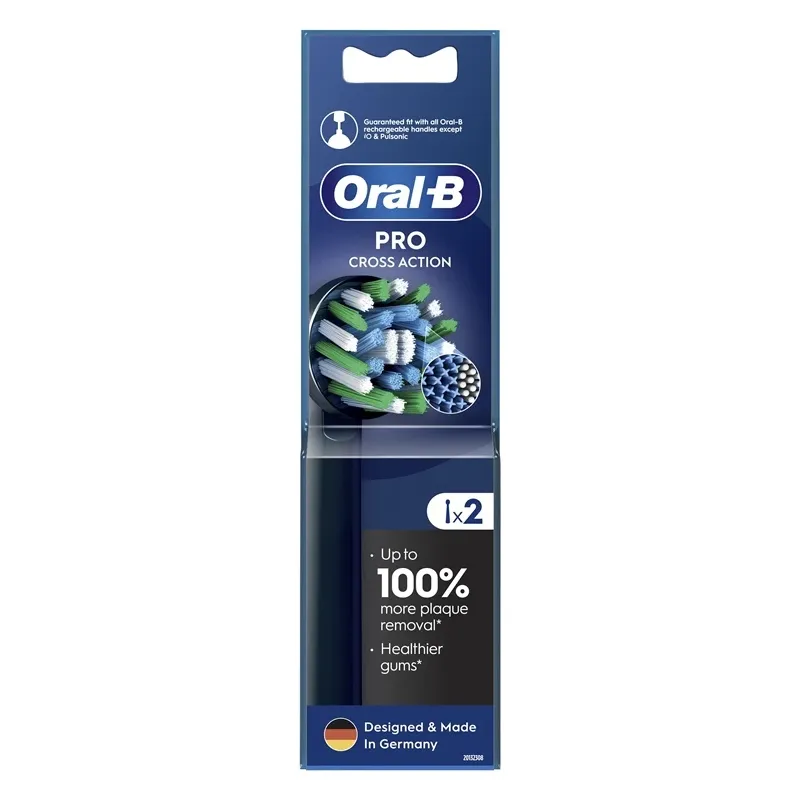 Elektrinio dantų šepetėlio galvutė Oral-B EB50-2 Cross Action Pro Black, juoda sp., 2 vnt.