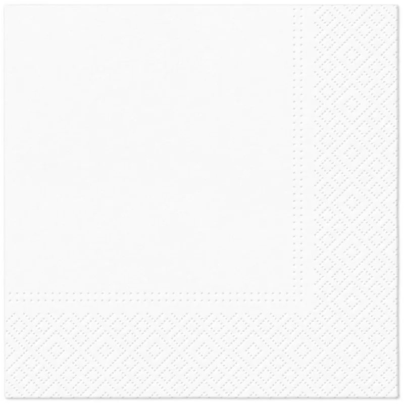 Papīra salvetes PAW, 33 cm x 33 cm, balta krās., 20 gab.