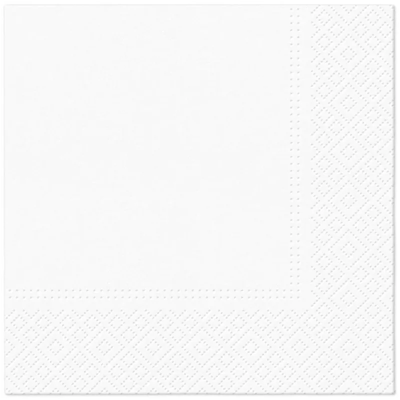 Papīra salvetes PAW, 33 cm x 33 cm, balta krās., 20 gab.