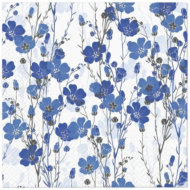 Papīra salvetes PAW, 33 cm x 33 cm, zila krās.-balta krās., 20 gab.