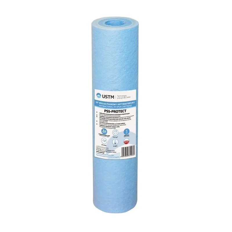 Filtra kasetne pūsts polipropilēns USTM PS5-PROTECT, polipropilēns, 10, 5 mikroni