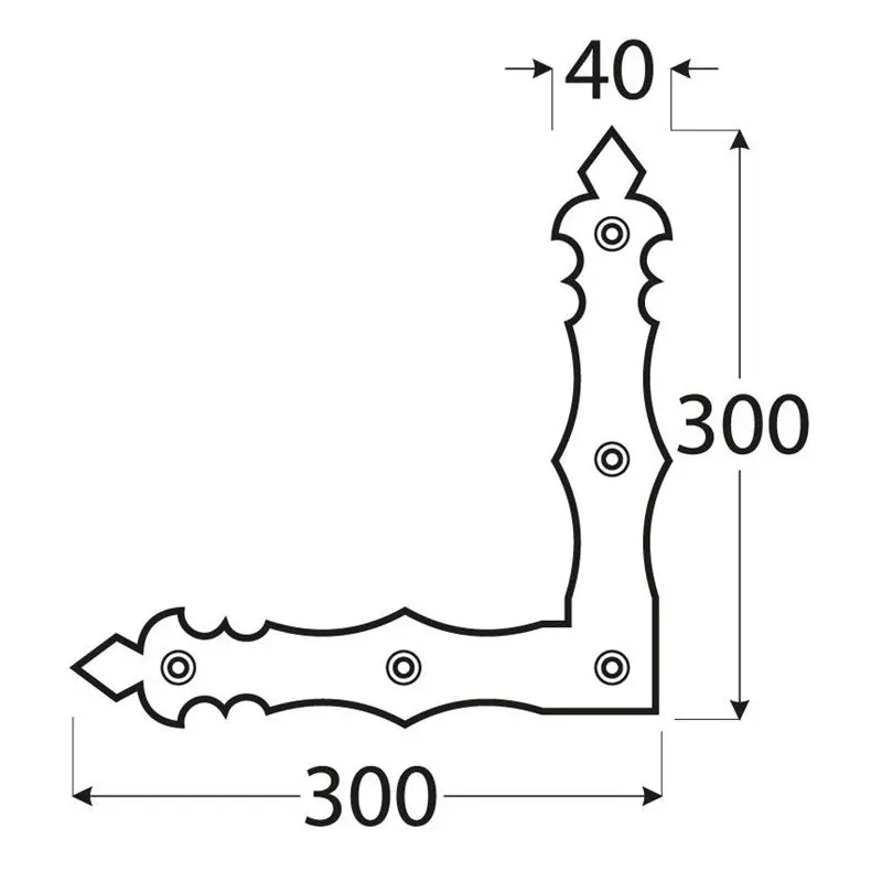 Decorative corner 89932 300x40x4.0mm bla