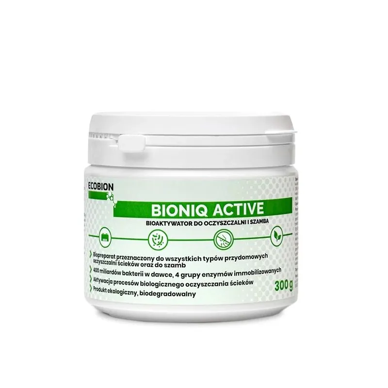 Biopreparāts tīrīšanas ierīcēm, granulas Ecobion BioniQ Active, 0.3 kg