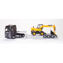 EMEK Scania S Melns iekrāvējs ar ekskavatoru, mērogs 1:25, 98 cm