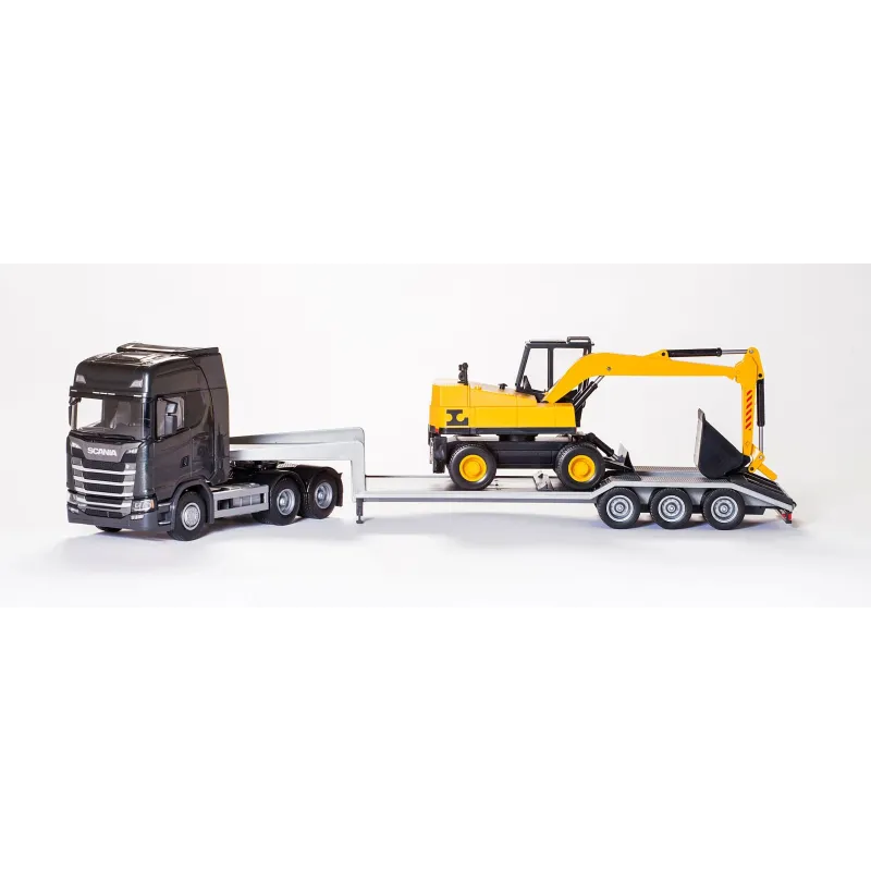 EMEK Scania S Melns iekrāvējs ar ekskavatoru, mērogs 1:25, 98 cm