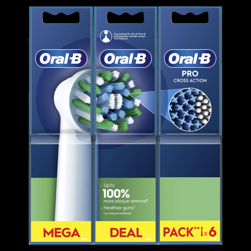 Oral-B EB50-6 Cross Action Pro Zobu Birstes Uzgaļi, 6 Gab