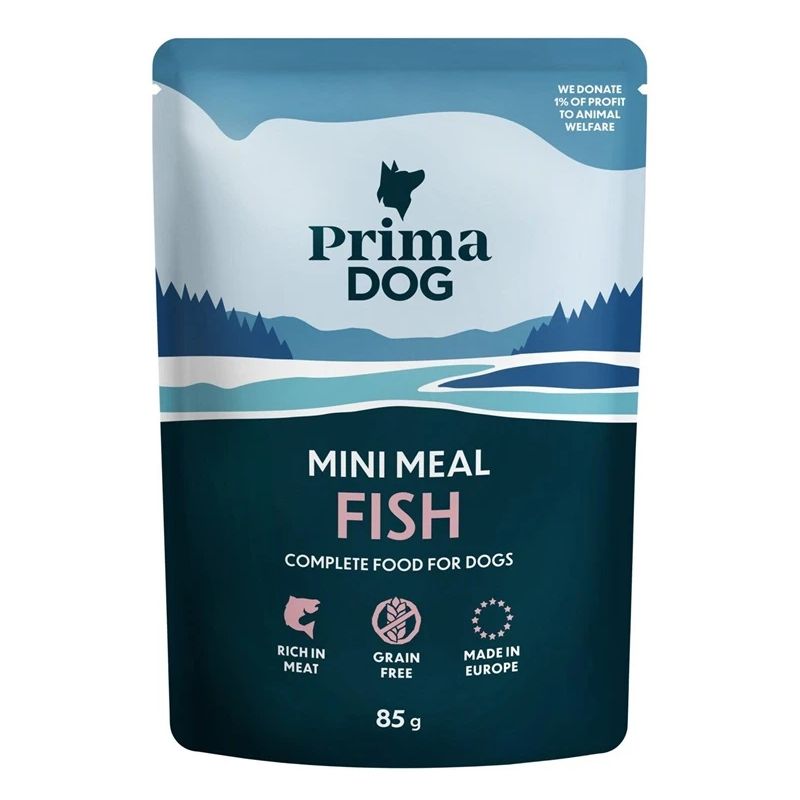 Dog food mini meal fish 85g