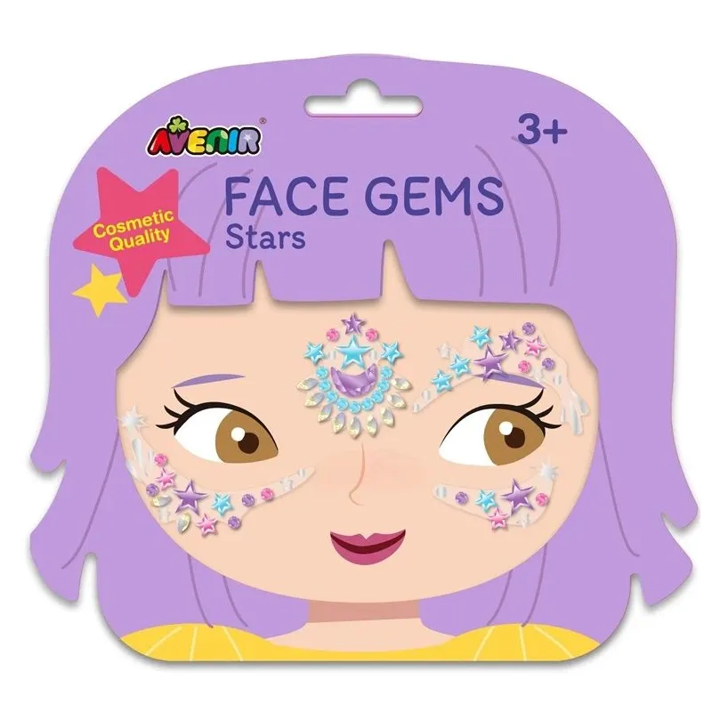 Pašlīmējošo sejas dārgakmeņu komplekts Avenir Stars TS228226