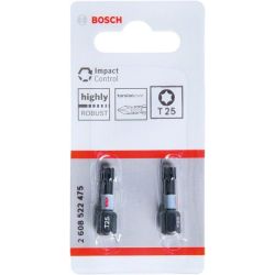 Uzgaļi skrūvēšanas t25 bosch 25mm 2vnt