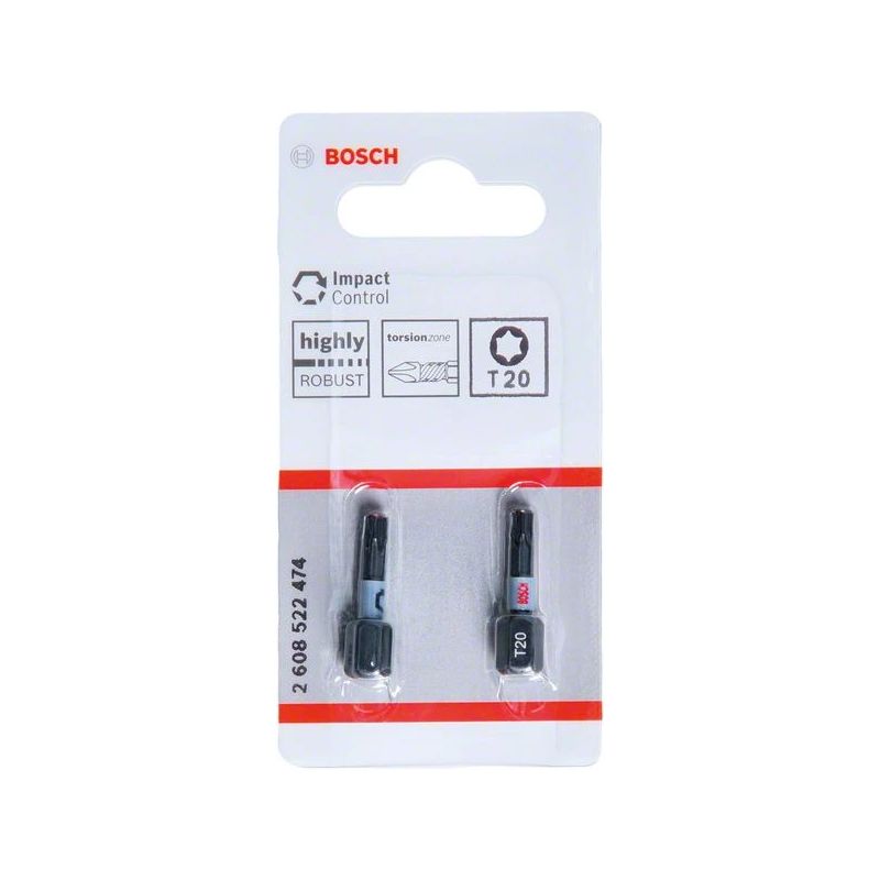 Uzgaļi skrūvēšanas t20 bosch 25mm 2vnt