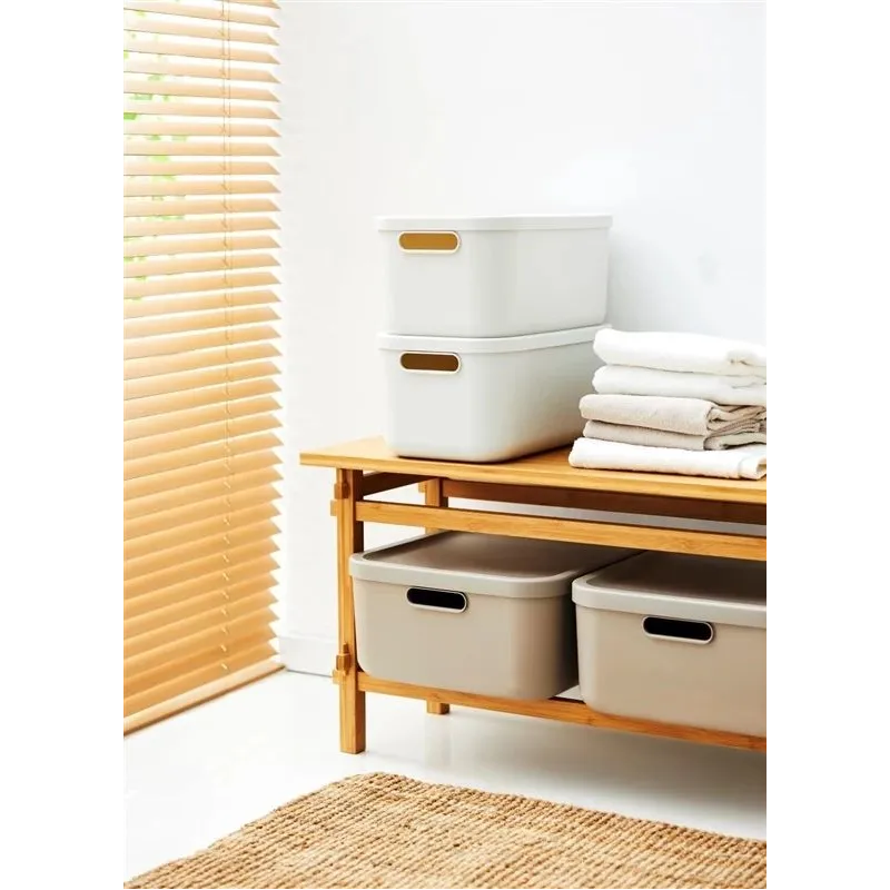 Uzglabāšanas kaste ar vāku Rotho Albula, 12 l, balta, 39.5 x 23.5 x 17.7 cm