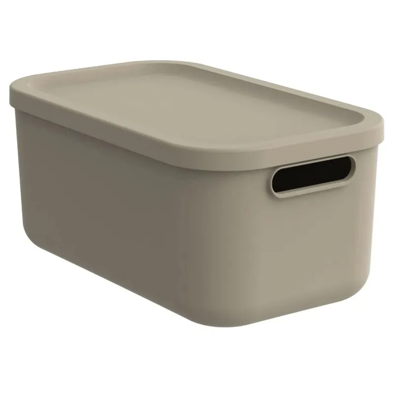 Daiktadėžė su dangčiu Rotho Albula, 12 l, smėlio sp., 39.5 x 23.5 x 17.7 cm