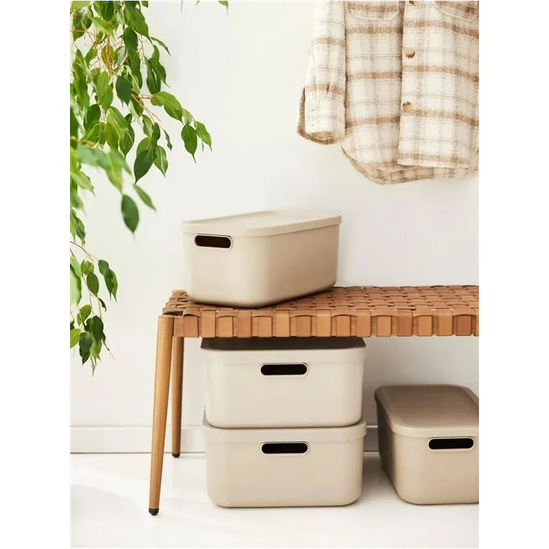 Daiktadėžė su dangčiu Rotho Albula, 12 l, smėlio sp., 39.5 x 23.5 x 17.7 cm