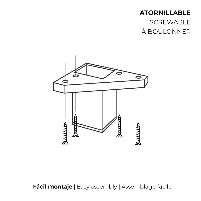 Mēbeļu kāja Rei, 6 cm x 4 cm, melna krās.