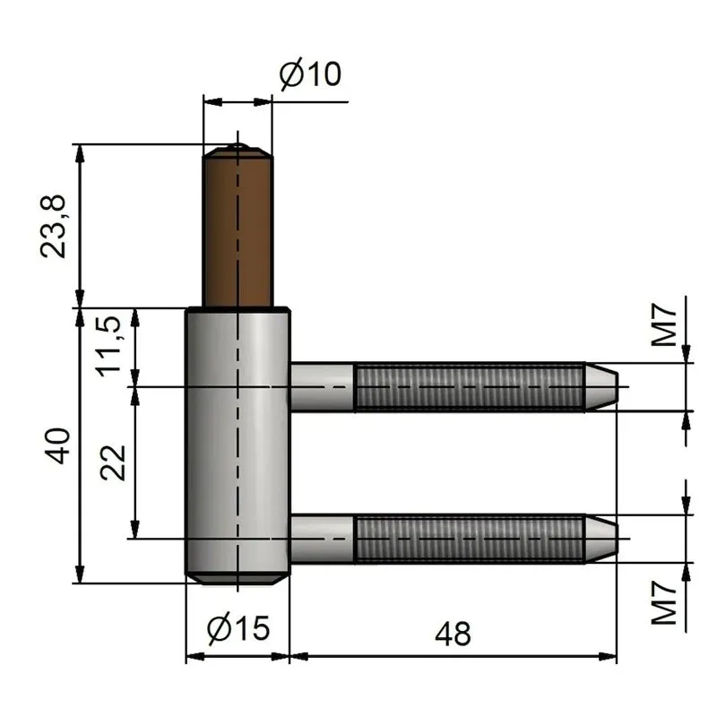 Lankstas durims TKZ Polna 9733253L, 1.5 cm x 6.38 cm