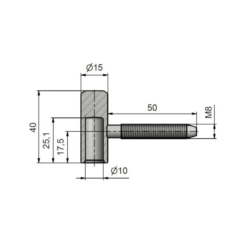 Eņģes durvīm TKZ Polna 9618053L, 1.5 cm x 4 cm