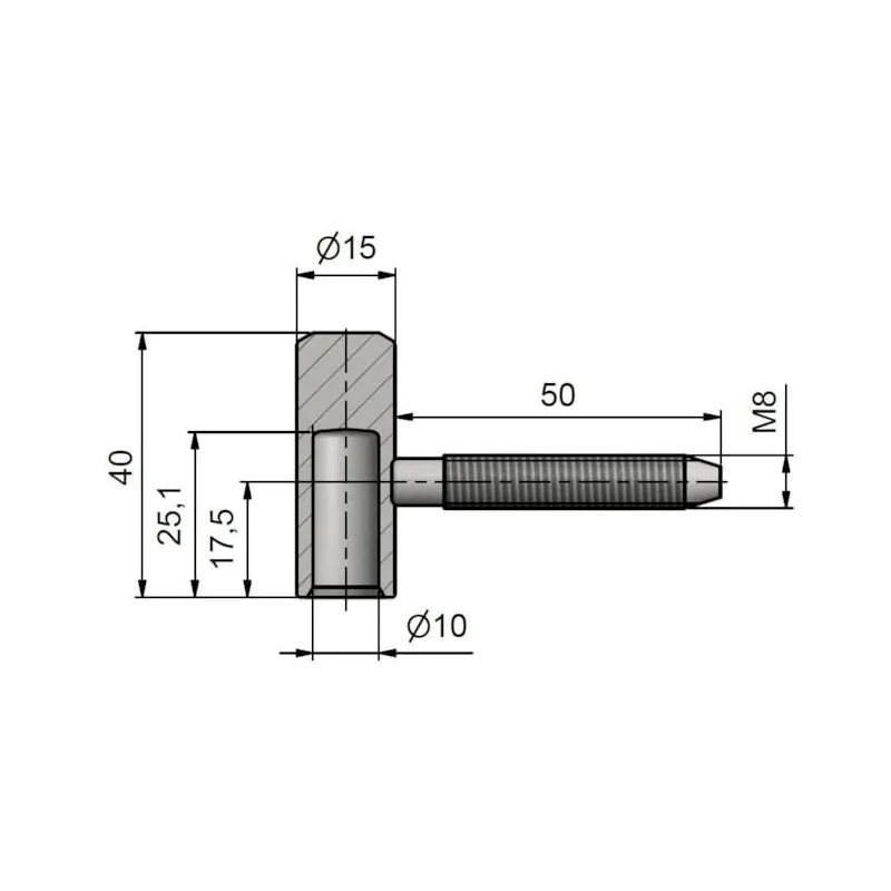 Eņģes durvīm TKZ Polna 9618053L, 1.5 cm x 4 cm